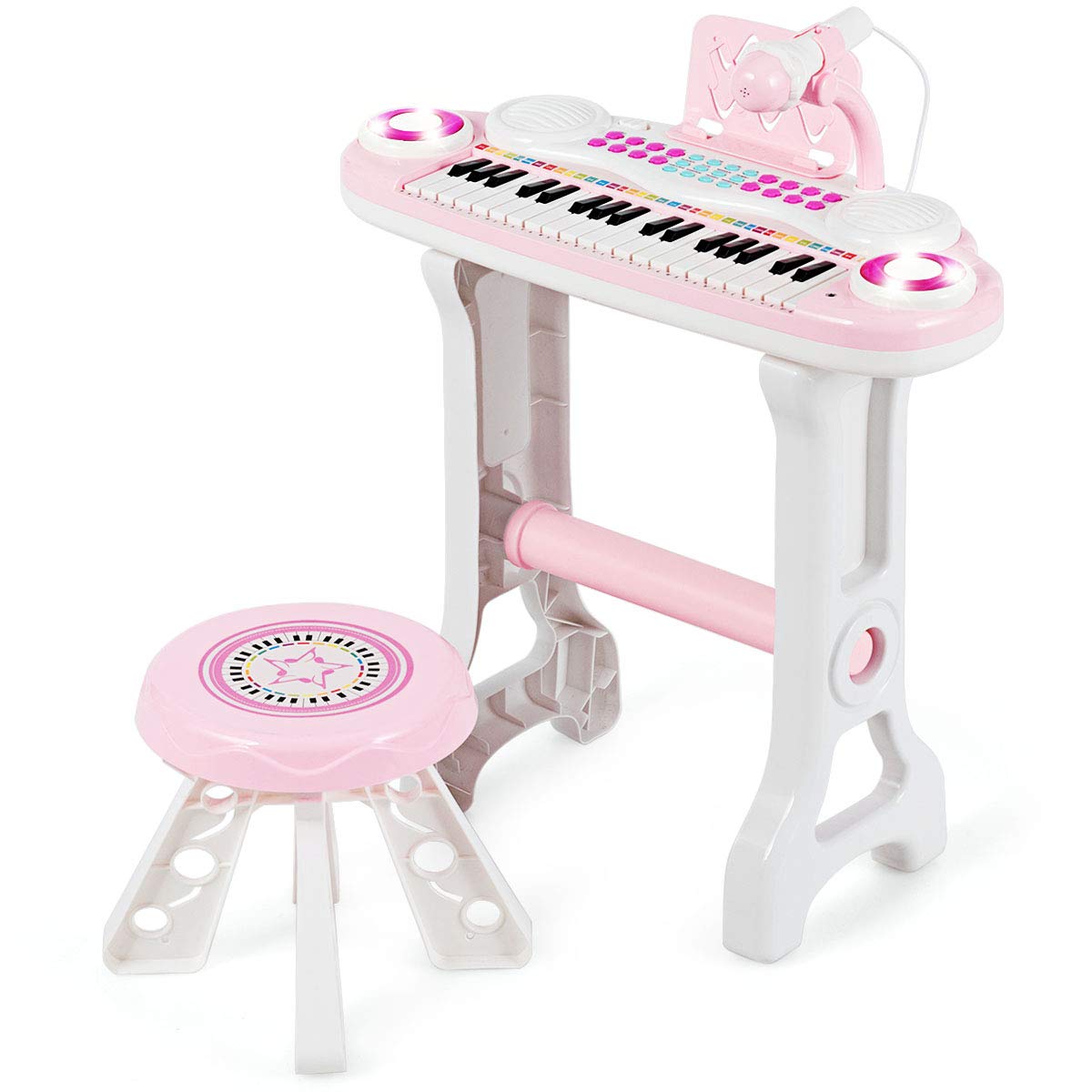 Costzon 37-Key Kids Toy Keyboard Piano with Detachable Legs, Bench, Music Score