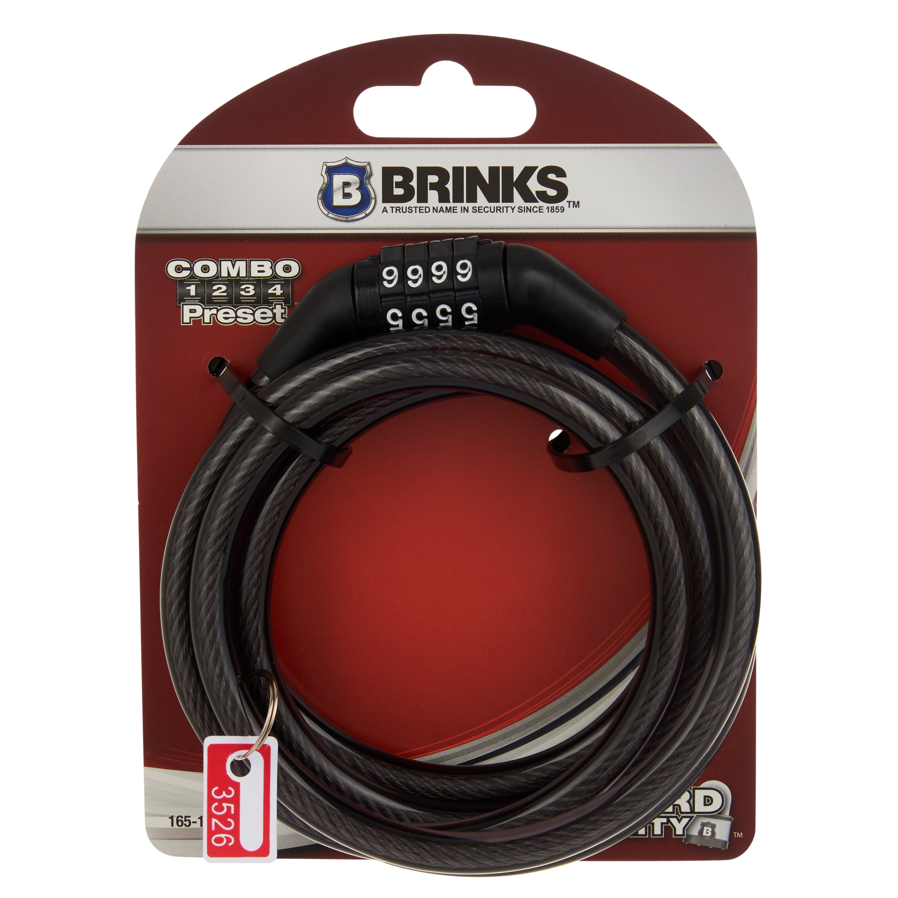 Brinks 5/16 in. x 5 ft. Vinyl Covered Flexible Steel Combination Cable Lock