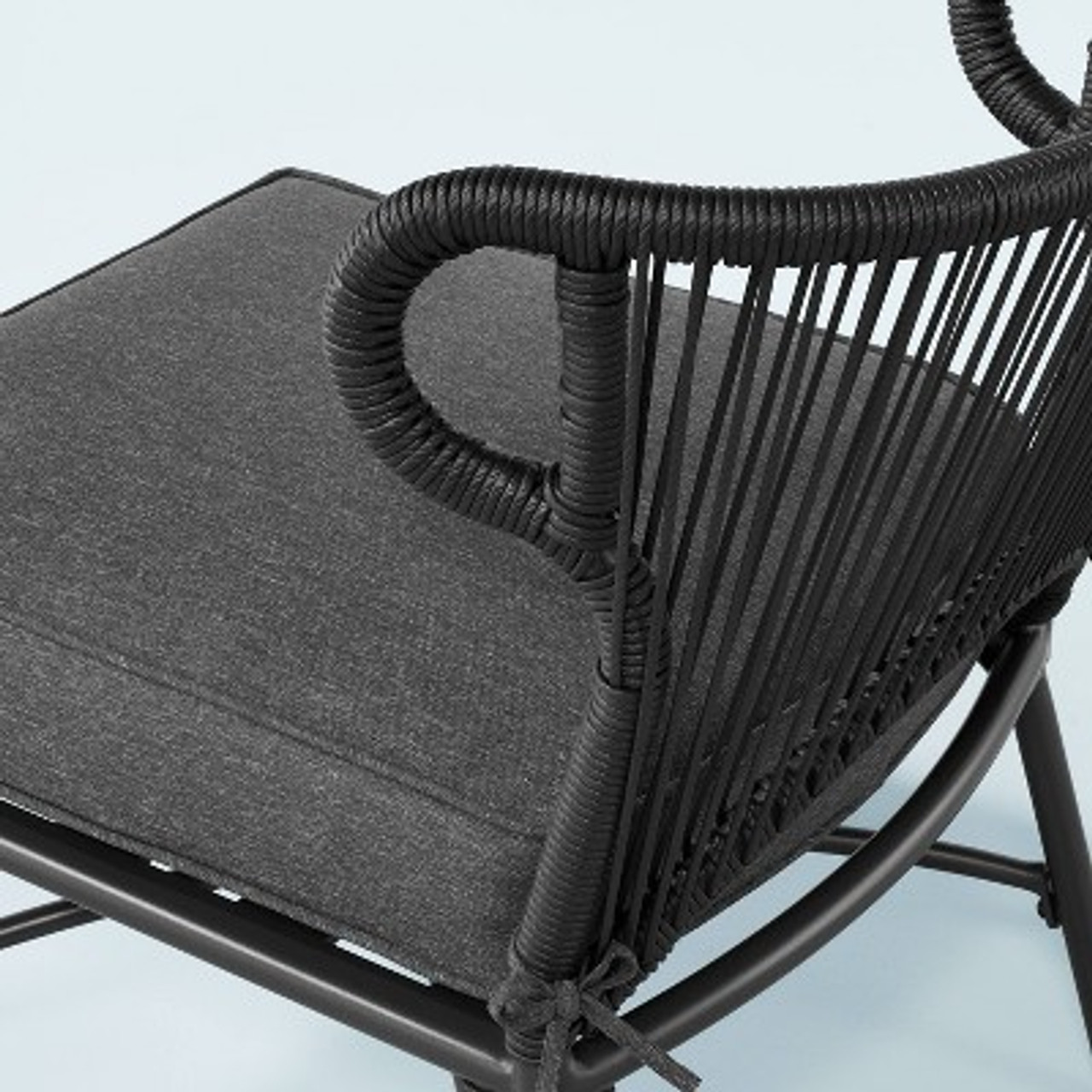 Wicker Weave Outdoor Cushioned Accent Chair - Dark Gray - Hearth and Hand™ with Magnolia