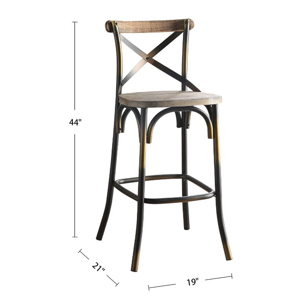 Metal Bar Chair with X Backrest Design