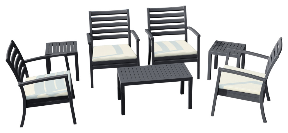 Compamia Artemis XL Club Seating Set 7 Piece With Cushions   Contemporary   Outdoor Lounge Sets   by Homesquare  Houzz