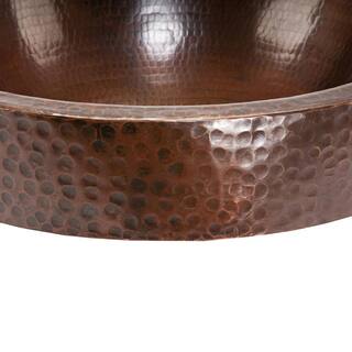 Premier Copper Products Oval Skirted Hammered Copper Vessel Sink in Oil Rubbed Bronze VO18SKDB