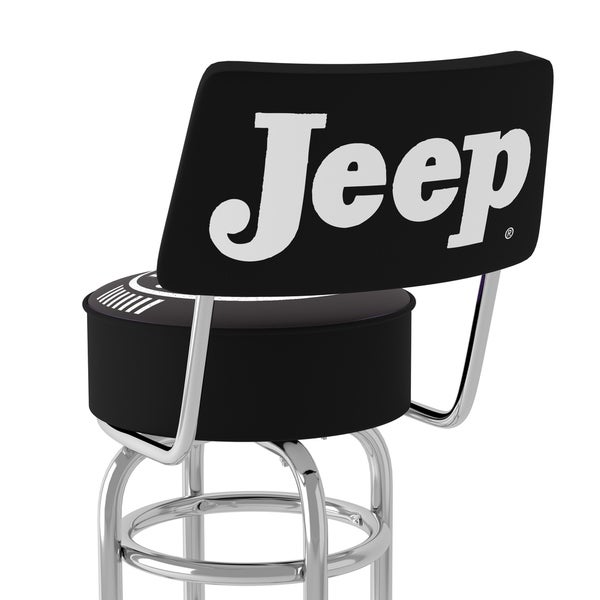 Jeep Willys Legend 360 Degree Swivel Barstool with Foam Padded Seat And Back - 20 x 20 x 31