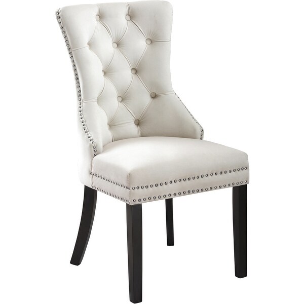 Nikki Cream Velvet Dining Chair (Set of 2)