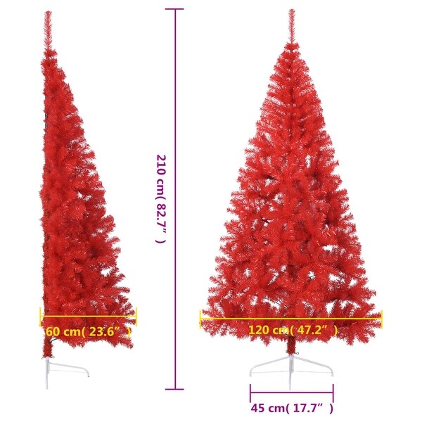 vidaXL Christmas Tree Decoration Artificial HalfCircle Tree with Stand PVC