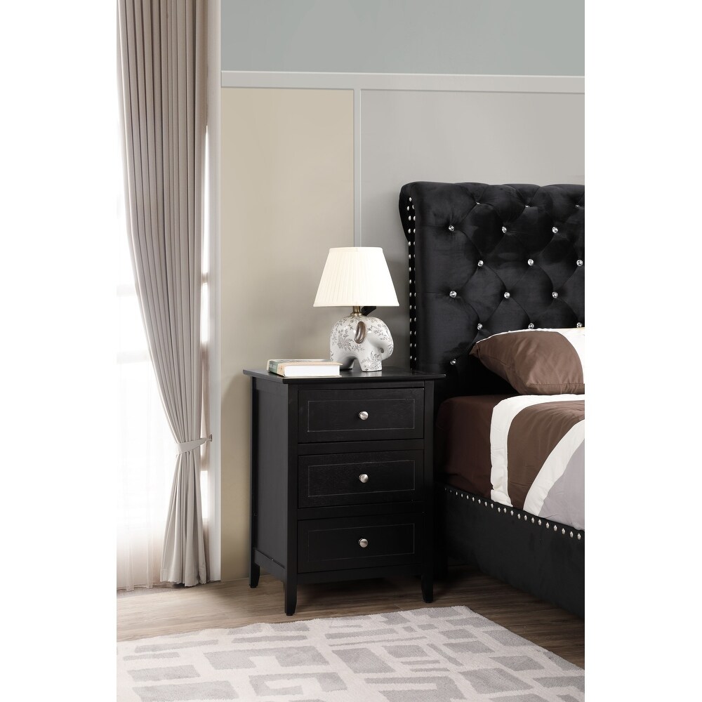 Daniel 3 Drawer Nightstand (25 in. H x 15 in. W x 19 in. D)