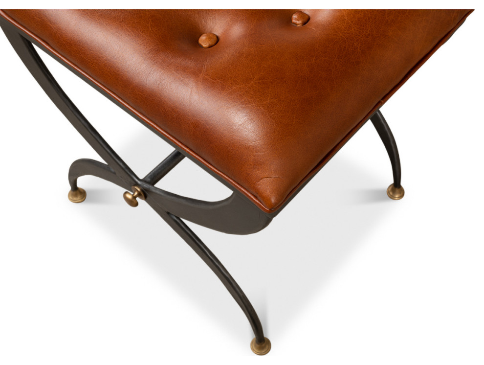 Modern Curule Stool   Traditional   Footstools And Ottomans   by English Georgian America  Houzz