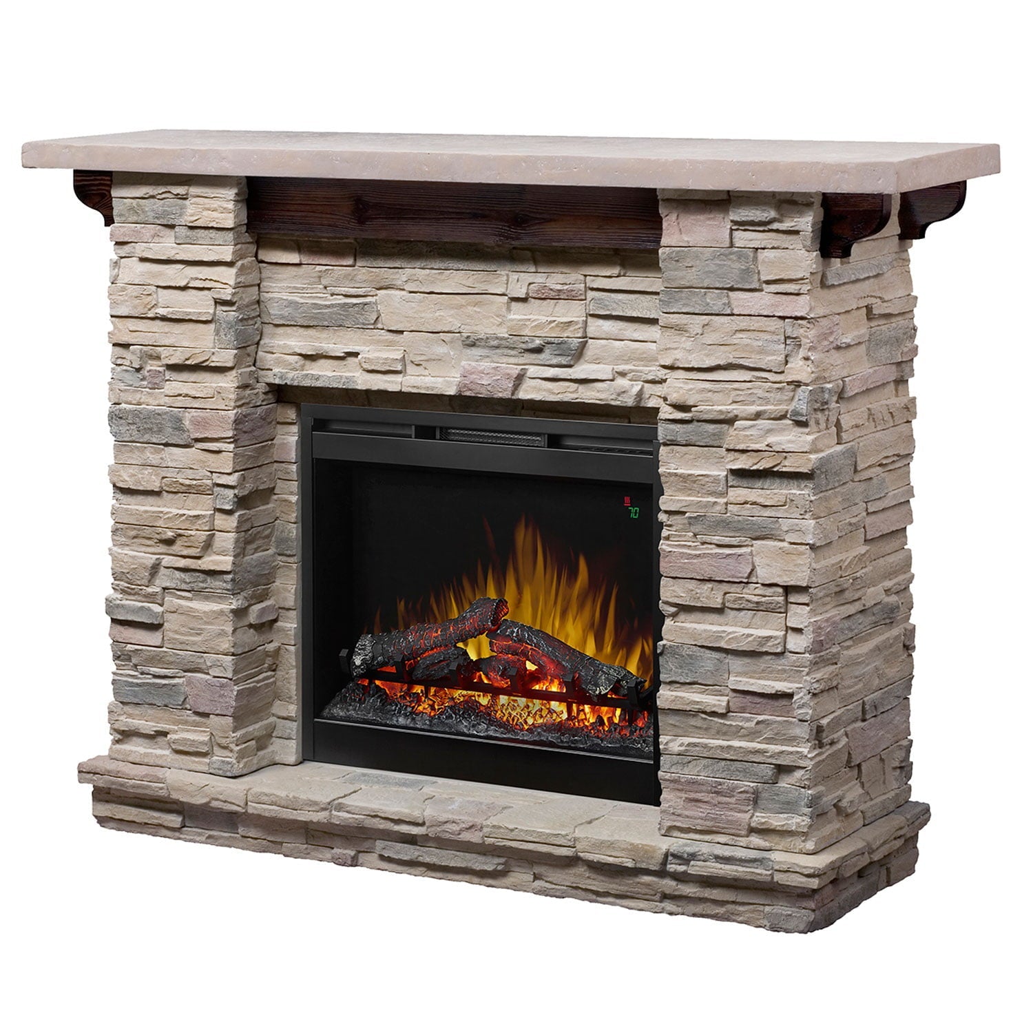 Dimplex Featherston 61 inch Electric Fireplace Mantel Package - Stone, GDS26L5-1152LR