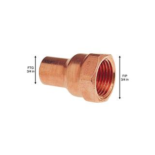 Everbilt 34 in. Copper Pressure Fitting x FIP Female Adapter C6032HD34