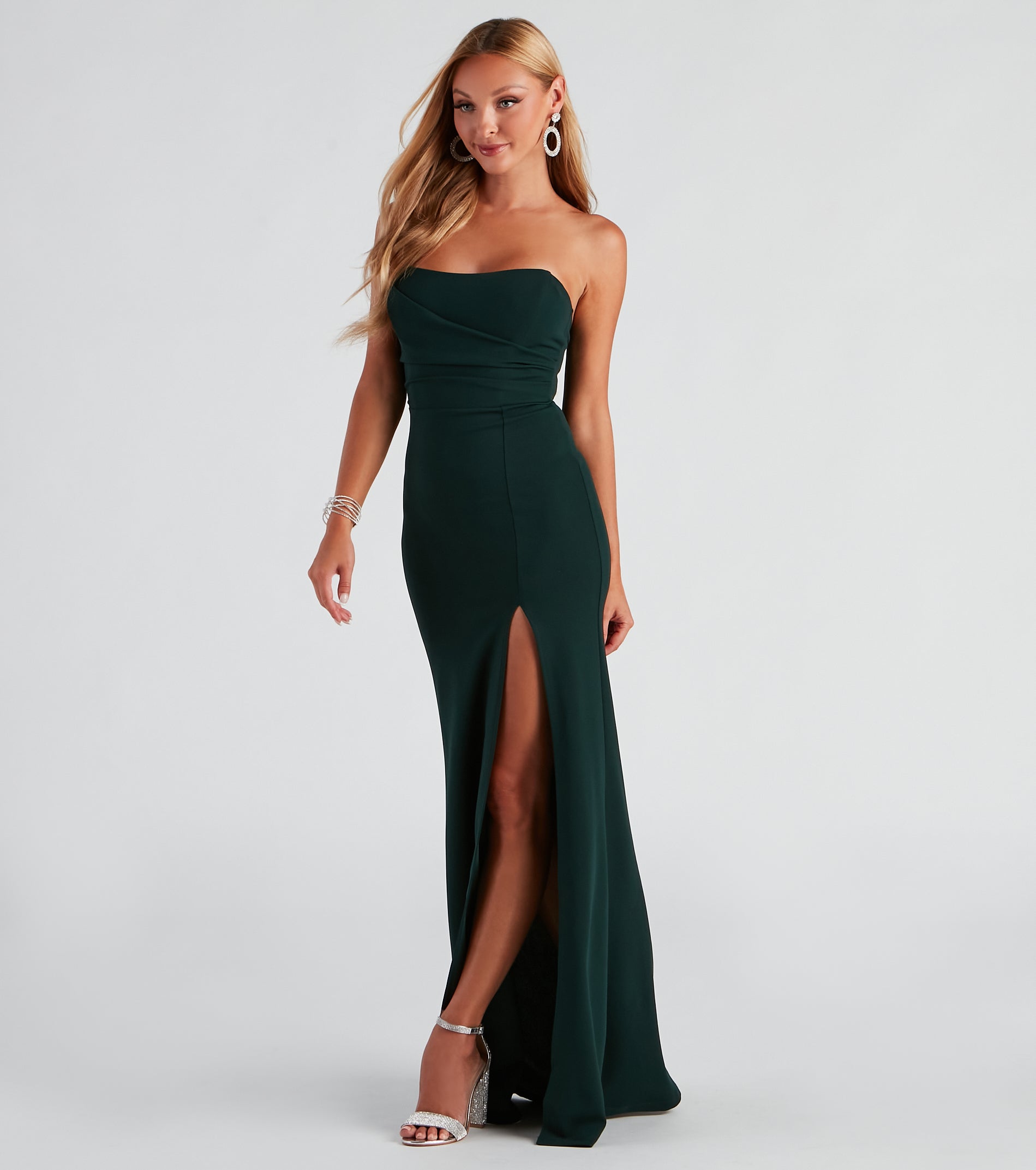 Kaia Strapless High Slit Formal Dress