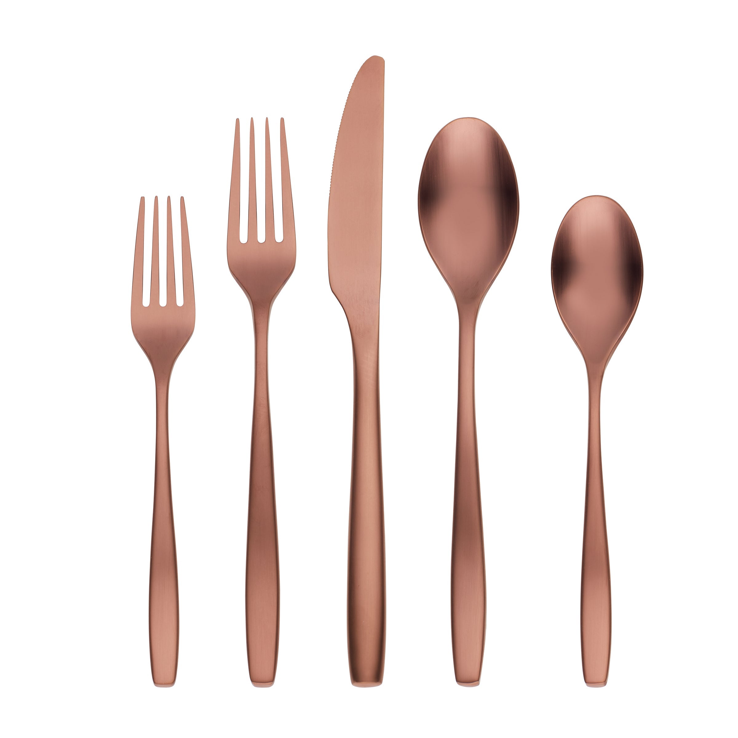 Averie Copper Satin 20-Piece Flatware Set