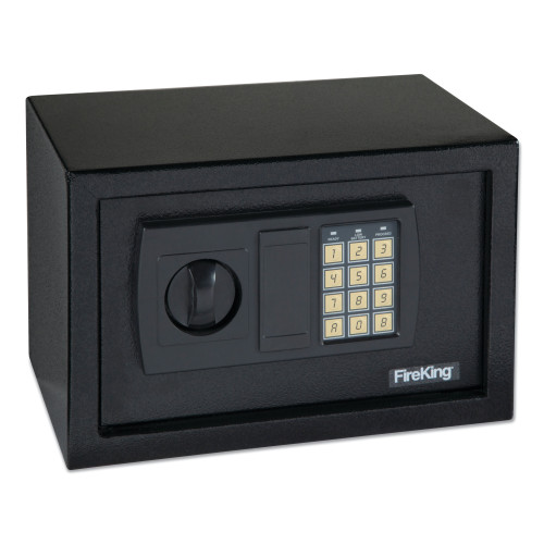 FireKing Small Personal Safe， 0.3 cu ft， 12.19w x 7.56d x 7.88h， Black (HS1207)