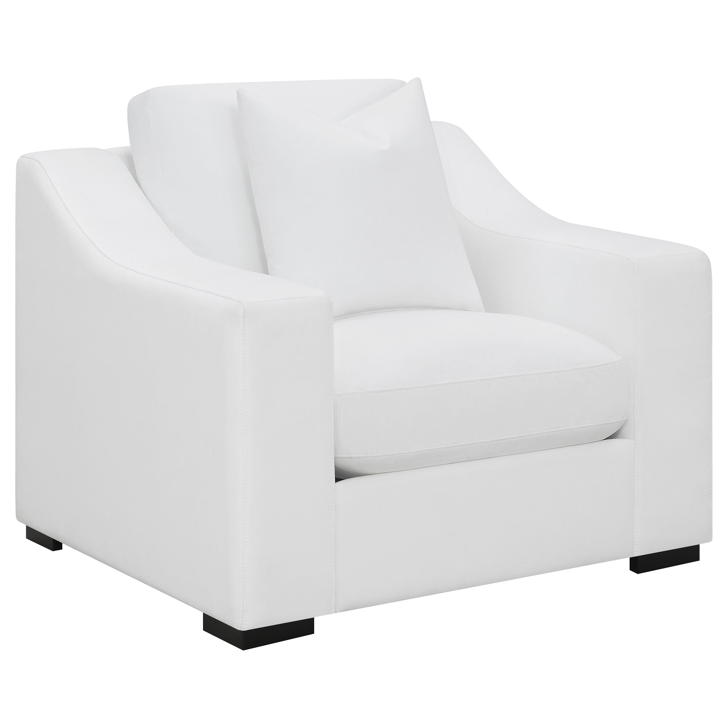 Ashlyn Upholstered Sloped Arms Chair White-509893