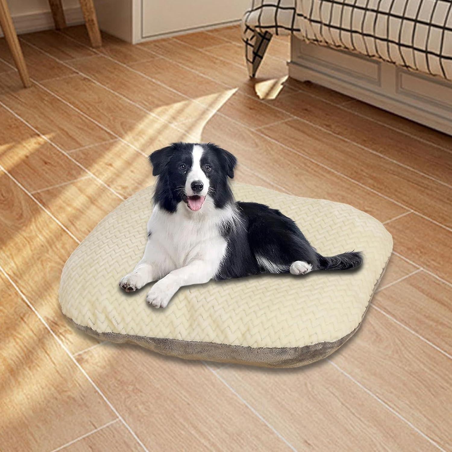 Washable Pet Bed Dog Bed Mat Comfortable Warm Cushion Breathable Dog Crate For Puppy Kittens Dogs， M