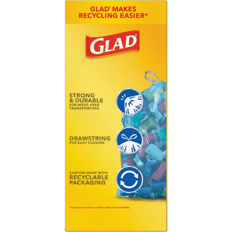 Glad Municipal Blue Recycling Trash Bag 30 Gal. Blue