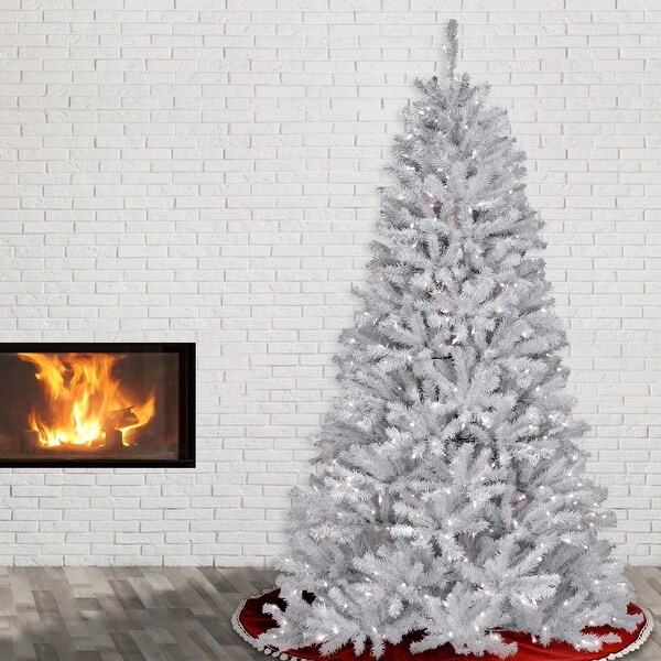 National Tree Company 7.5 ft. North Valley White Spruce Tree with Clear Lights