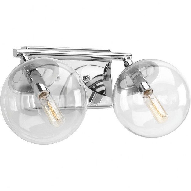 Progress Lighting Mod Collection 2 light Wall Sconce Polished Chrome Clear Glass Shades