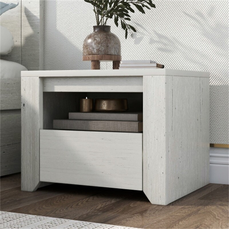 3 Pieces Simple Style Manufacture Wood Bedroom Sets with Twin bed  Nightstand and Chest  Stone Gray