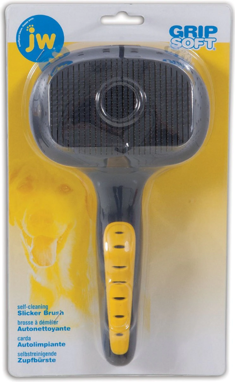 JW Pet Self-Cleaning Slicker Dog Brush， Large