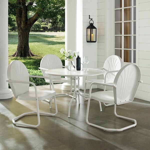 Crosley Griffith White Metal 5piece Outdoor Dining Set