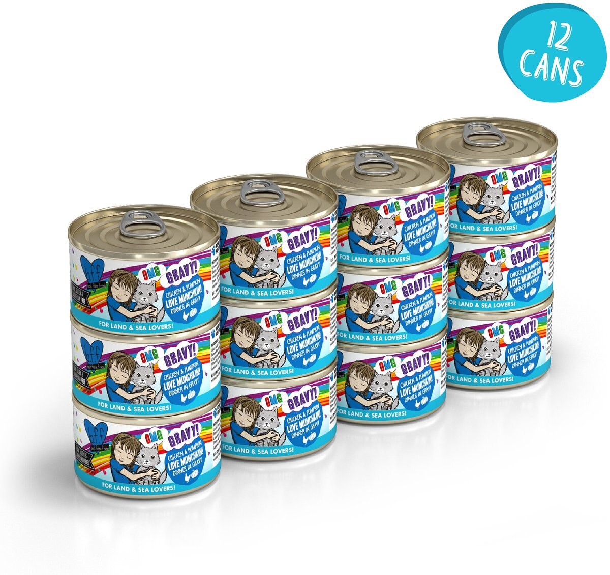 BFF OMG Love Munchkin! Chicken and Pumpkin Dinner in Gravy Grain-Free Canned Cat Food