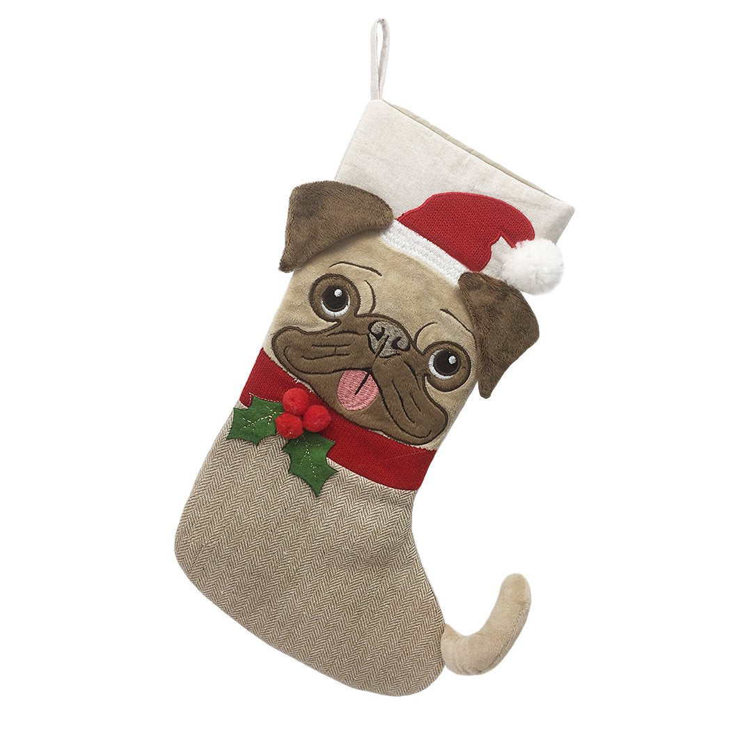 Merry Pug-Mas Dog Christmas Stocking by Mon Ami