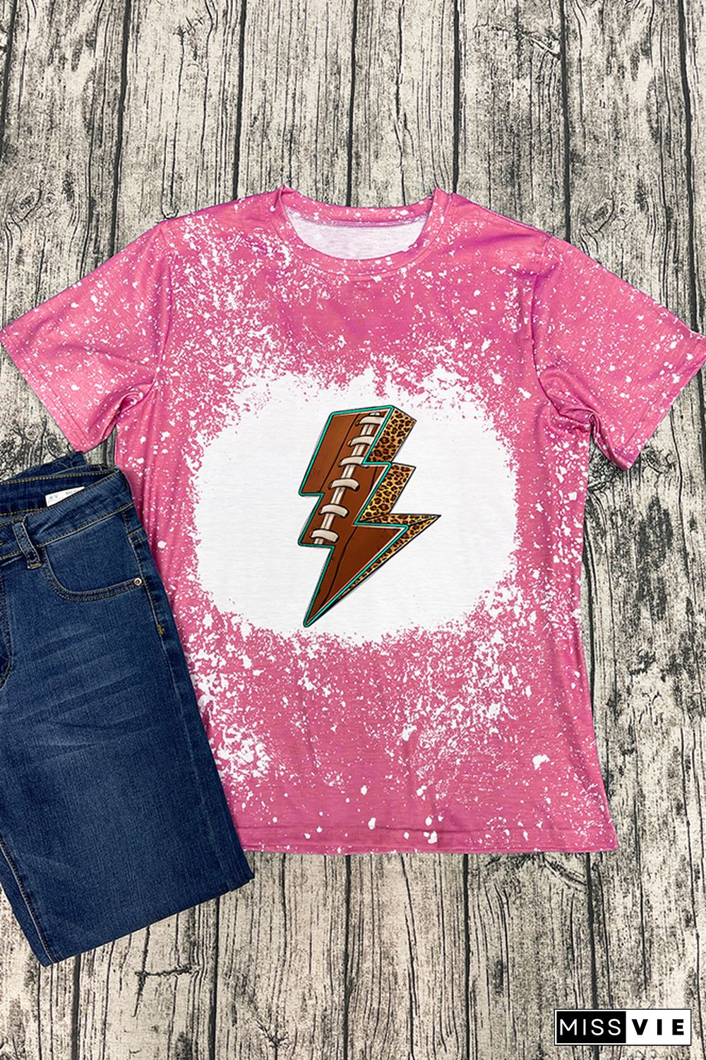 American Football Lightning Bolt Graphic Tee Wholesale