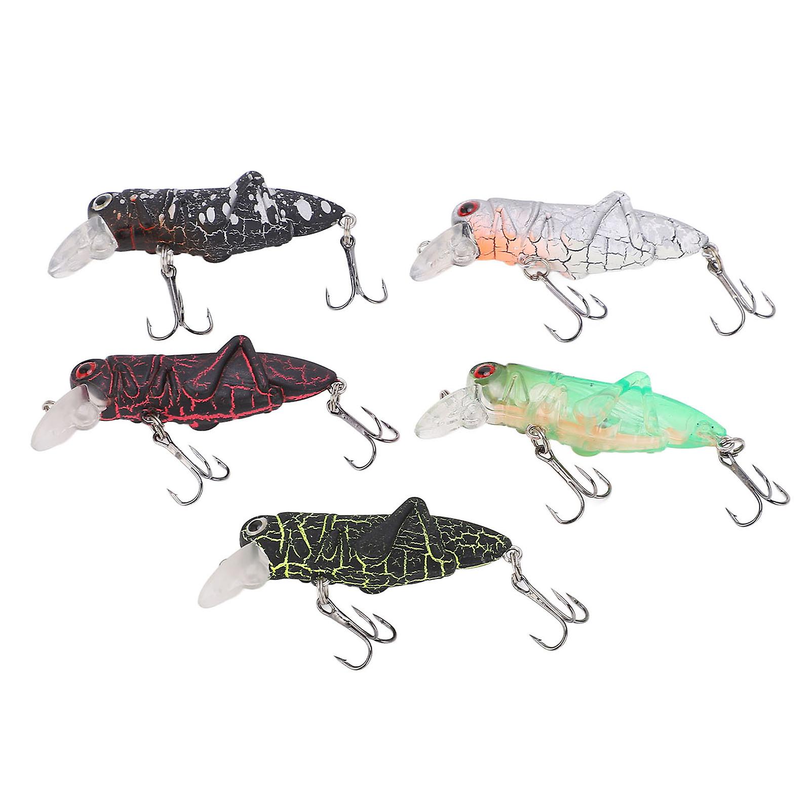 5pcs Insect Grasshopper Minnow Hard Baits 5.5cm/3.3g Artificial Swimbaits Fishing Tackle