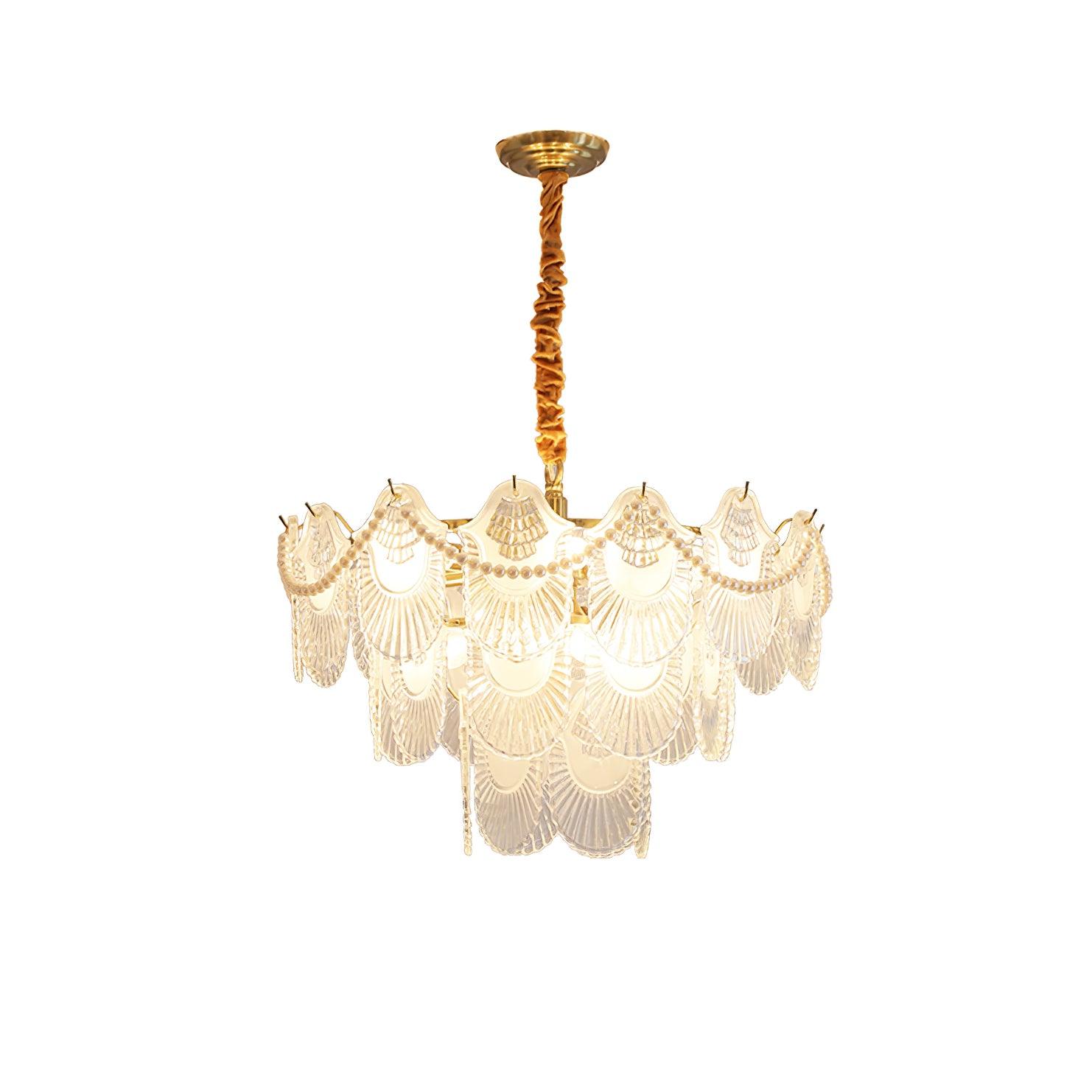 Pearl Glass Shell Chandelier