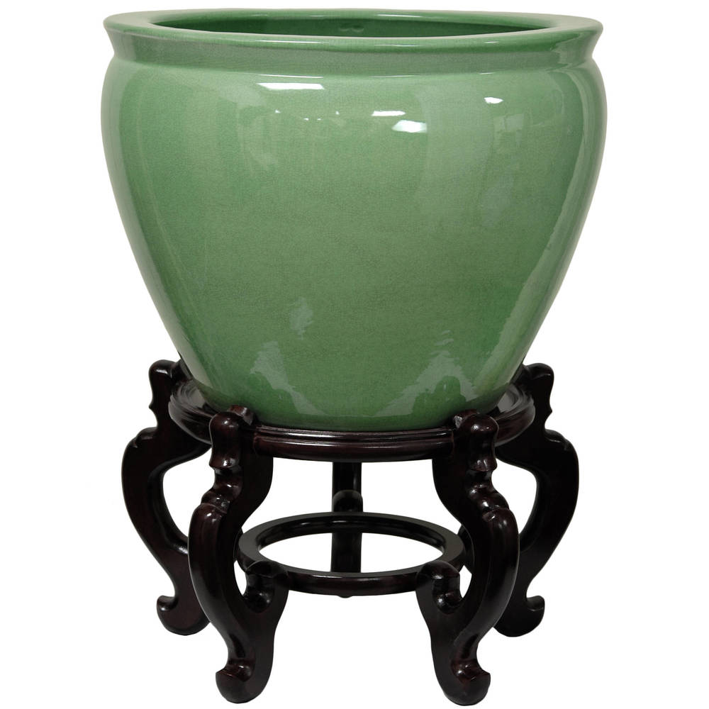 Oriental Home Porcelain 12 inch Celadon Fishbowl (China)