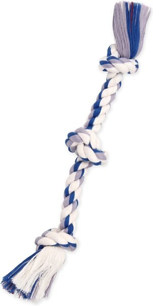 Mammoth Cottonblend 3 Knot Dog Rope Toy， Color Varies