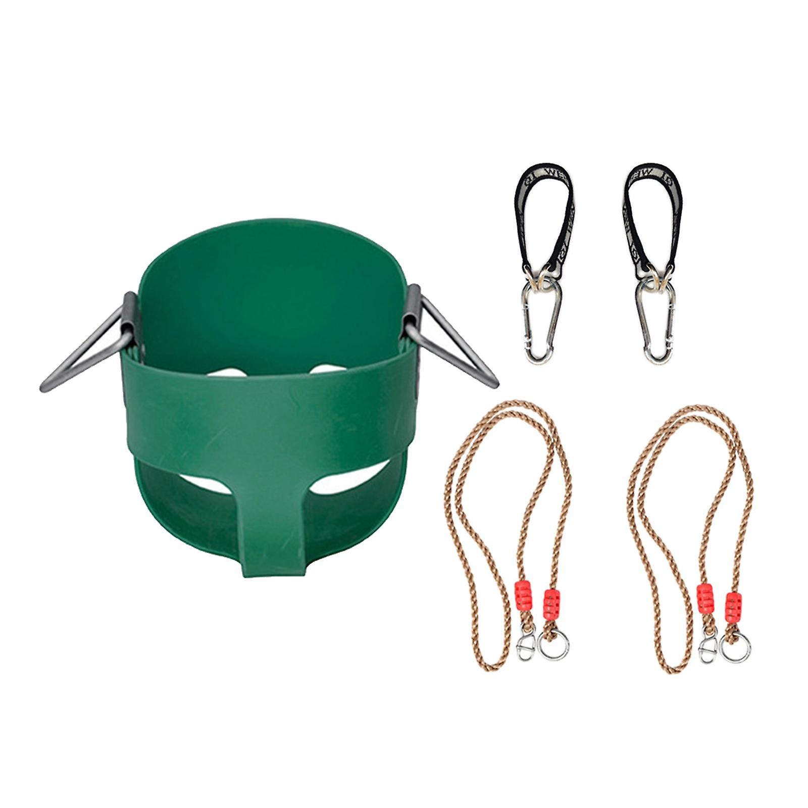 Swing Seat Swing Sets With Hooks High Back Bucket Swing For Tree Indoor Yard Green