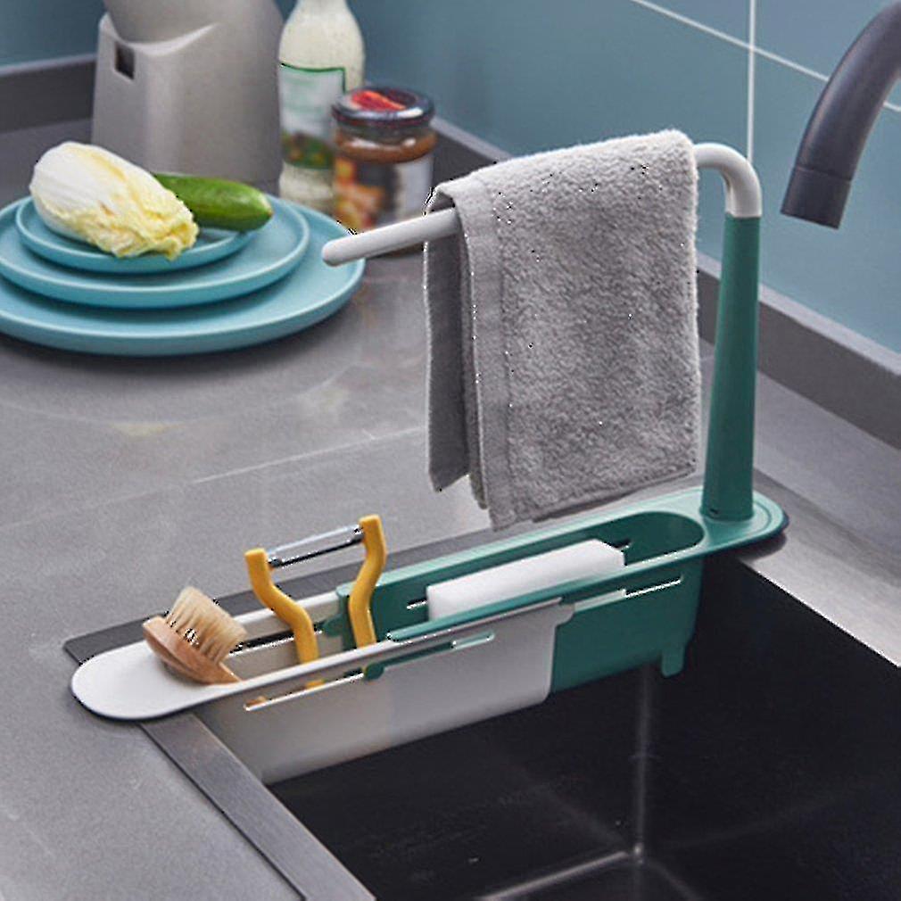 Telescopic Sink Shelf Kitchen Sinks Organizer Soap Sponge Holder Sink Drain Rack Storage Basket Kitchen Gadgets Accessories Tool