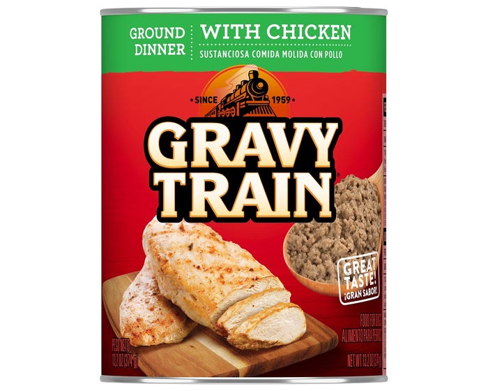 Gravy Train Ground Chicken Canned Dog Food， 13.2 oz. Can