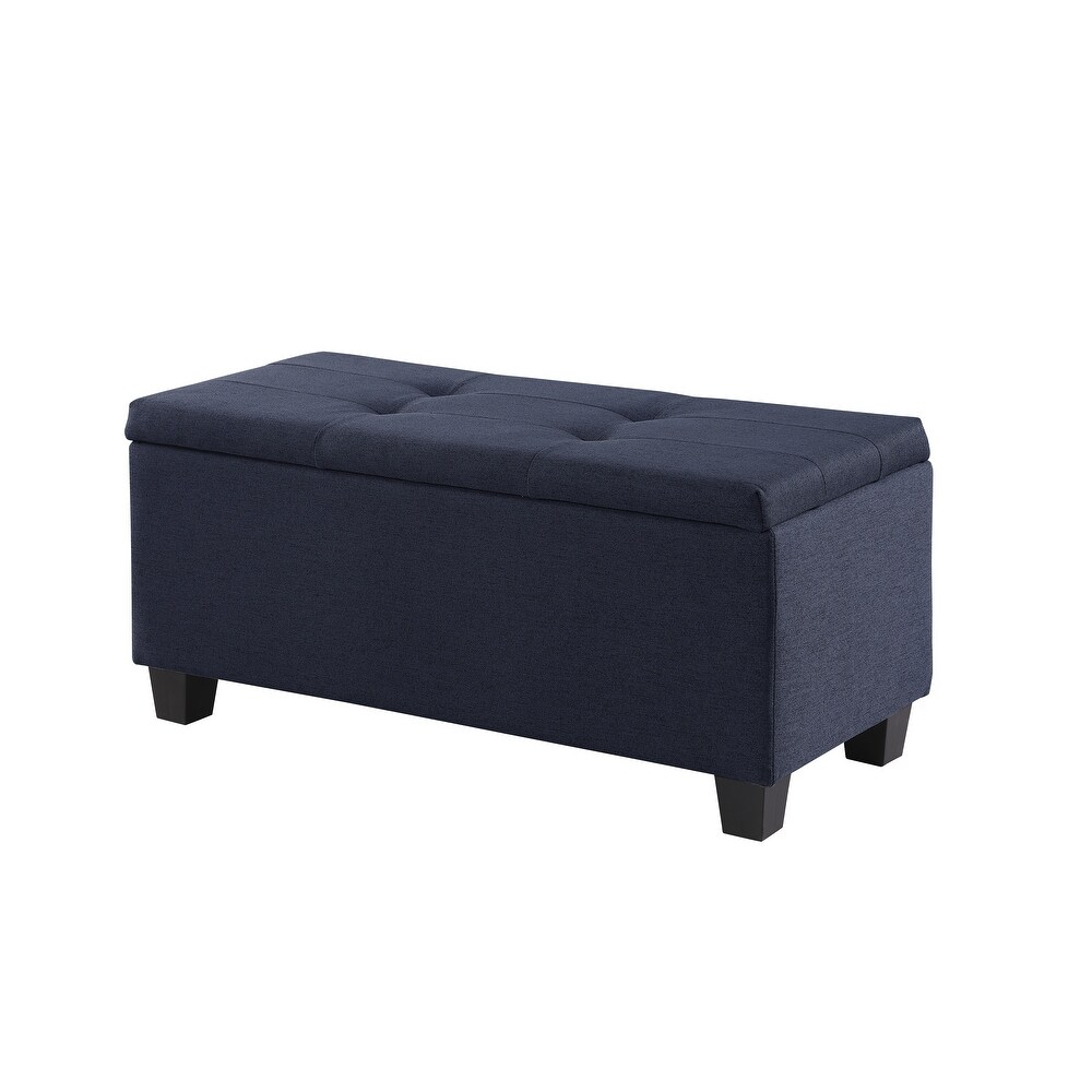 3 Pcs Large Storage Ottoman Bench Set  Combination Ottoman  Tufted Ottoman Linen Bench for Living Room  Hallway  Bedroom