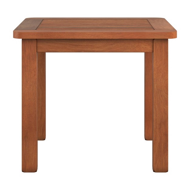 Miramar Square Hardwood Outdoor Side Table Cinnamon Brown Corliving