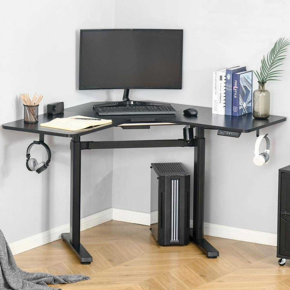 Vinsetto Modern 65.75 in. V-Shaped Black Standing Desk 920-075V80BK