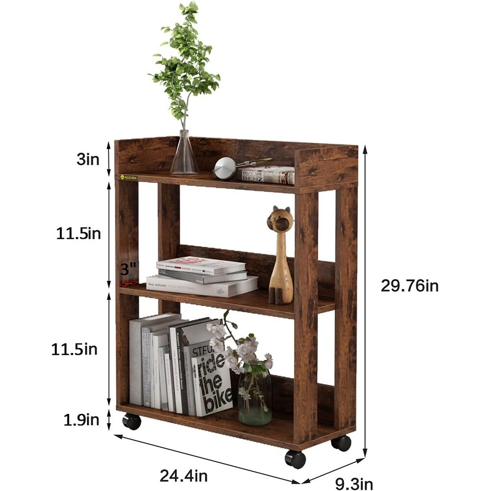 3 Tier Open Bookshelf Small Bookshelves Storage Display Shelf