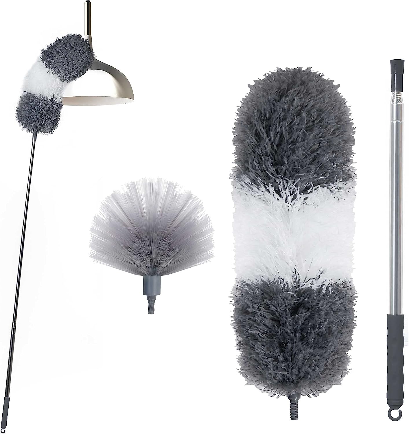 BOOMJOY Microfiber Feather Duster with Extendable Pole, 100