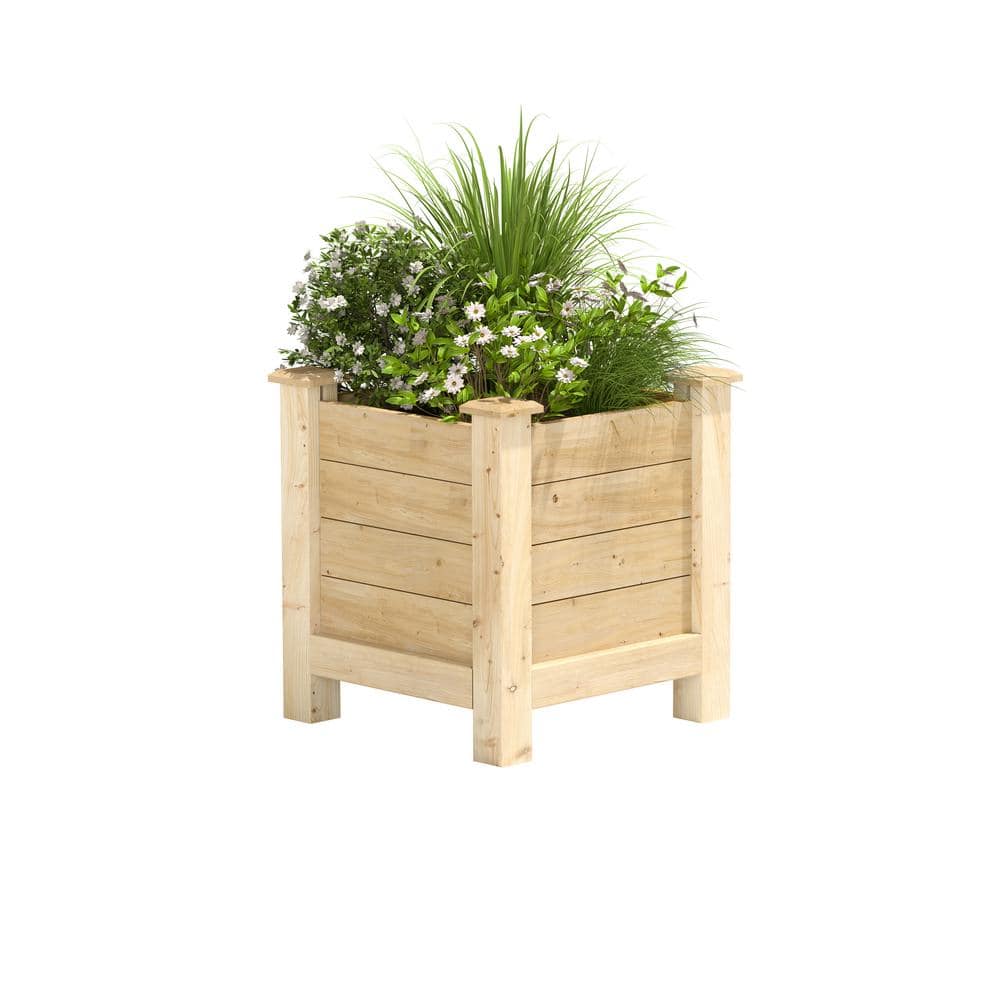 Greenes Fence 16 in. L x 16 in. W x 21 in. H Original Cedar Elevated Planter RCEV161621