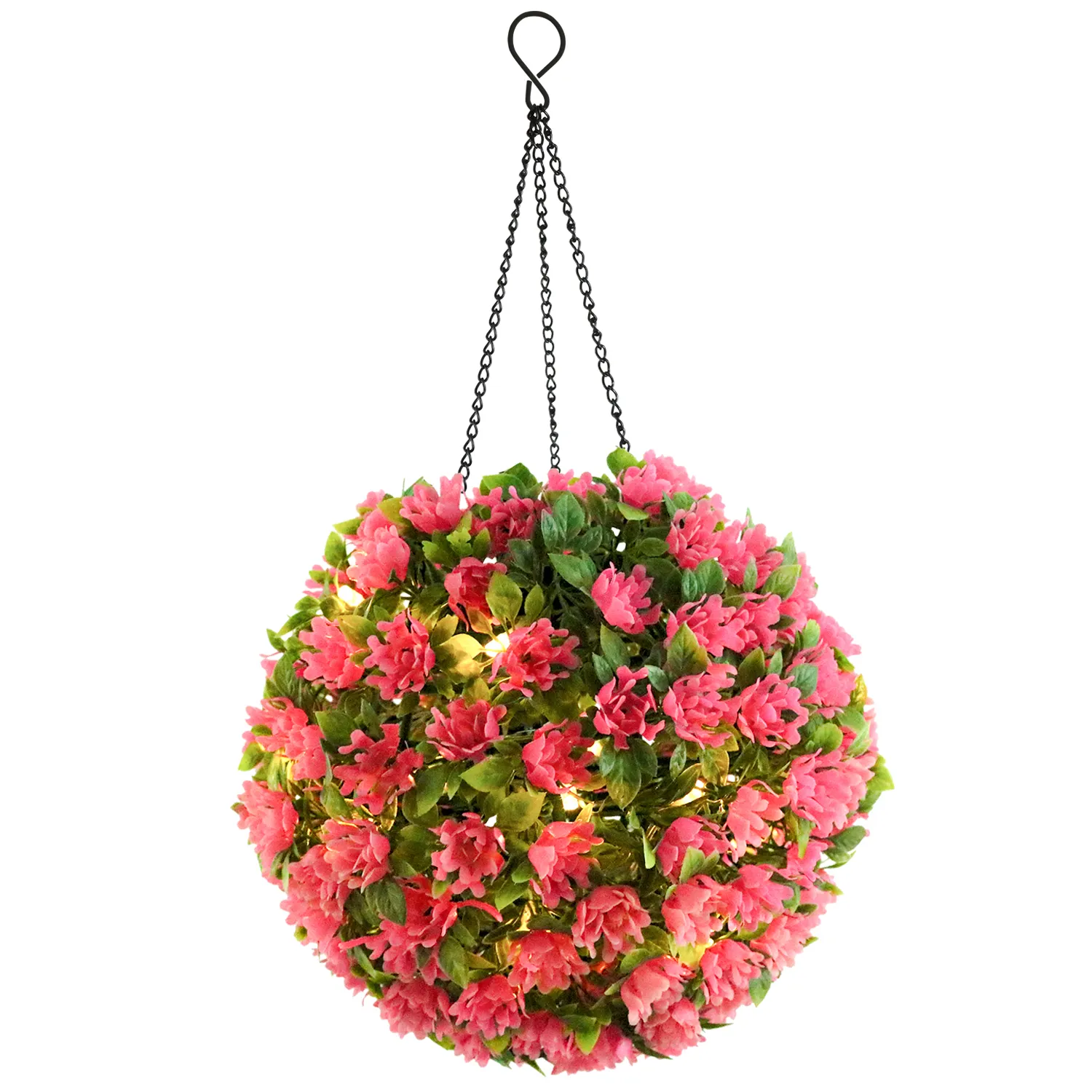 Hot Sells Garden Supplies Waterproof Artificial Flowers Ball Lantern Solar LED Lights Outdoor Decoration