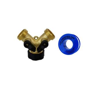 CMI 34 in. Brass 2-Way Garden Hose Y-Splitter Connector AM880004