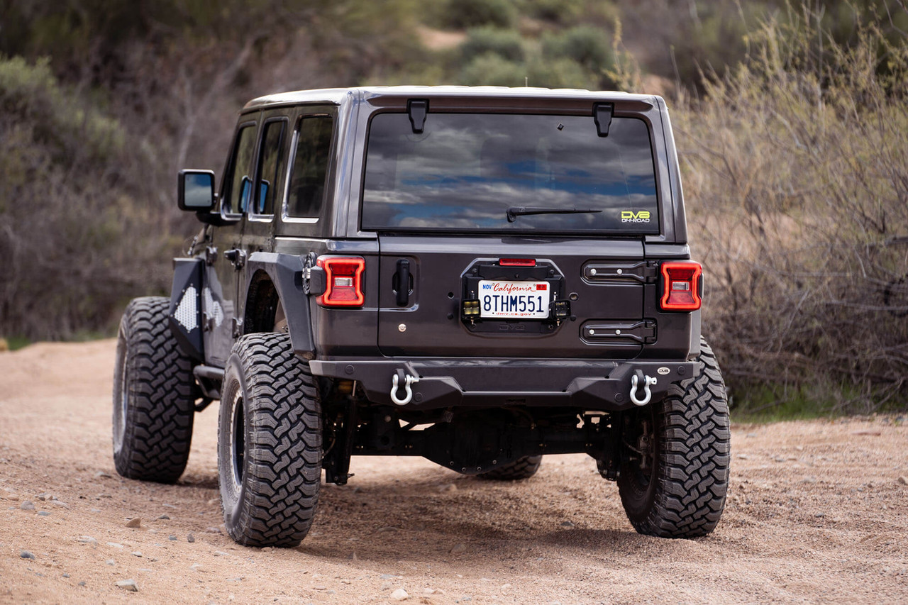 DV8 Offroad 201822 Jeep Wrangler JL Spare Tire Delete With Light Mounts Spare Tire Carrier Delete Plate