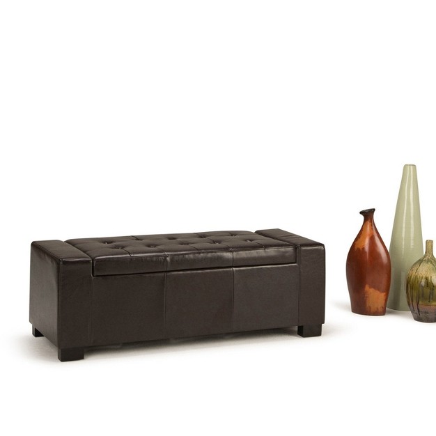 Simplihome Vegan Leather Storage Ottoman Laredo