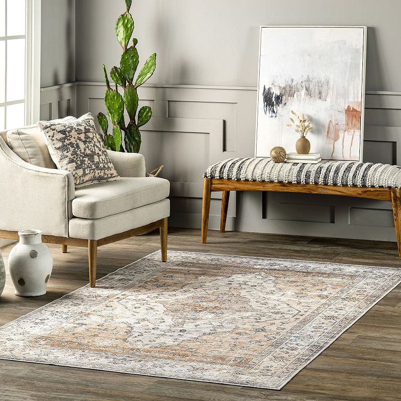 nuLoom Keila Vintage Stain-Resistant Machine Washable Area Rug