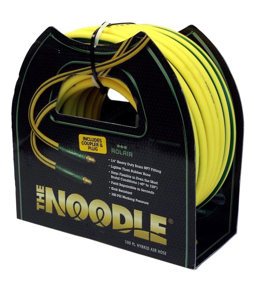 3/8 In. x 100 Ft. Noodle Air Compressor Hose (incl. 1/4 coupler/plug) ;