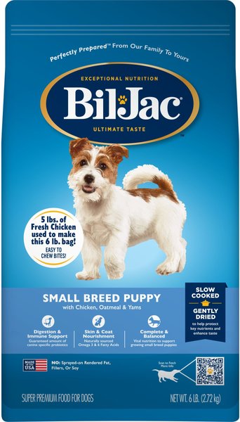 Bil-Jac Small Breed Puppy Chicken， Oatmeal and Yam Recipe Dry Dog Food