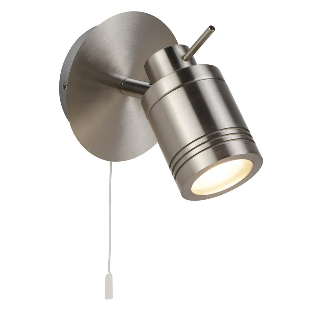 Searchlight 6601SS Samson Satin Silver Bathroom Vintage 1 Lamp Switched Spotlight