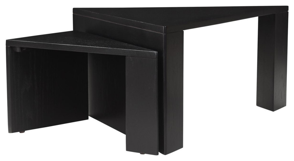 Aton Coffee Table  Black   Transitional   Coffee Table Sets   by Lighting New York  Houzz