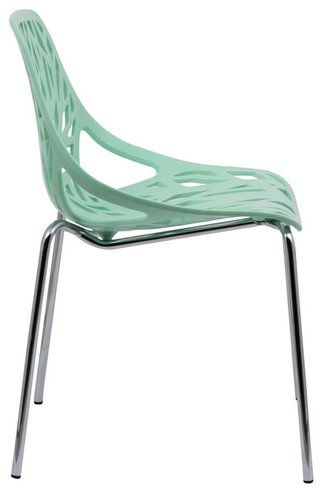 Leisuremod Modern Asbury Dining Chair W/ Chromed Legs  Set Of 2 Ac16Mt2   Midcentury   Dining Chairs   by BisonOffice  Houzz